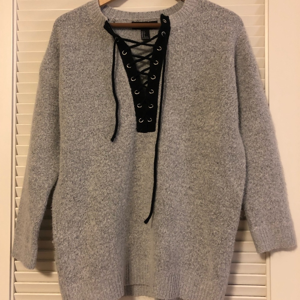 Forever 21 crossed laced sweater